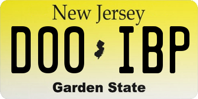 NJ license plate D00IBP