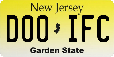 NJ license plate D00IFC