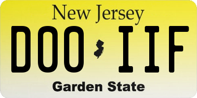 NJ license plate D00IIF