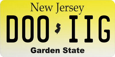 NJ license plate D00IIG