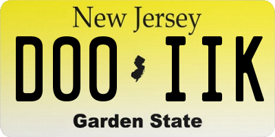 NJ license plate D00IIK