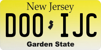 NJ license plate D00IJC