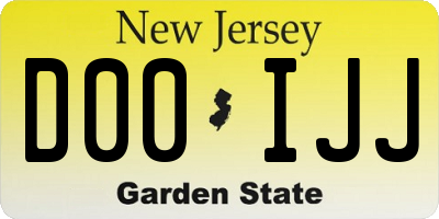 NJ license plate D00IJJ
