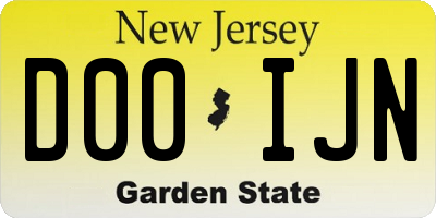 NJ license plate D00IJN