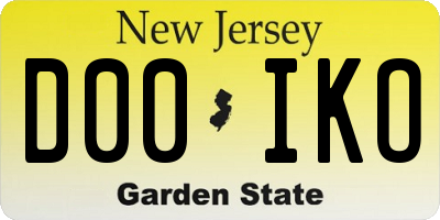 NJ license plate D00IKO