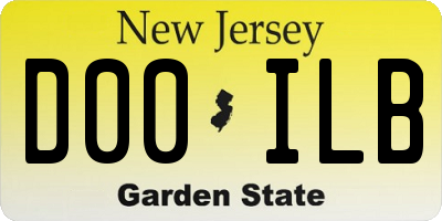 NJ license plate D00ILB