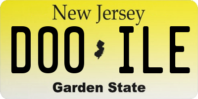 NJ license plate D00ILE