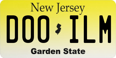 NJ license plate D00ILM
