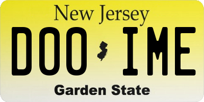 NJ license plate D00IME