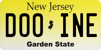NJ license plate D00INE