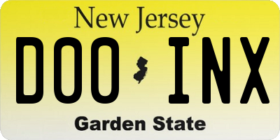NJ license plate D00INX