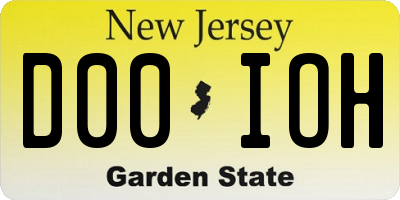 NJ license plate D00IOH