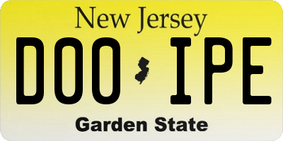 NJ license plate D00IPE