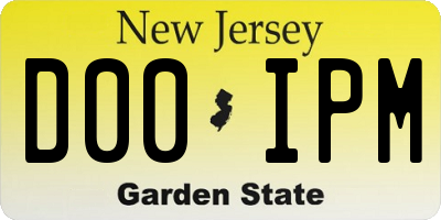 NJ license plate D00IPM