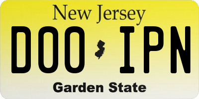 NJ license plate D00IPN