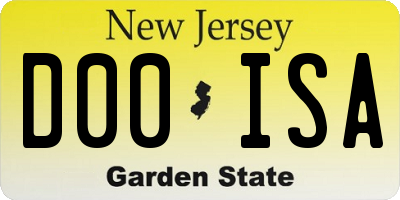 NJ license plate D00ISA