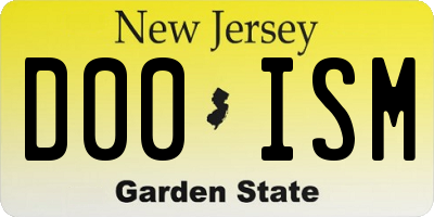 NJ license plate D00ISM