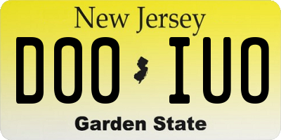 NJ license plate D00IUO