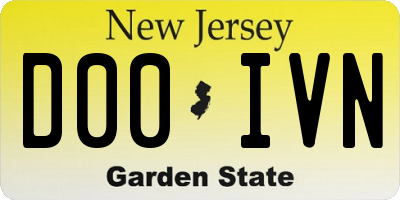 NJ license plate D00IVN