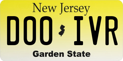 NJ license plate D00IVR