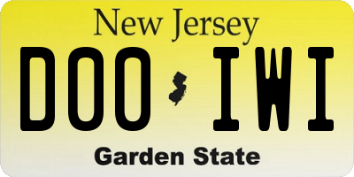 NJ license plate D00IWI