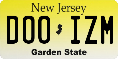 NJ license plate D00IZM