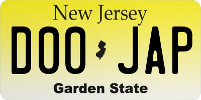 NJ license plate D00JAP