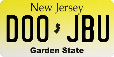 NJ license plate D00JBU