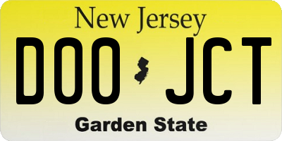 NJ license plate D00JCT