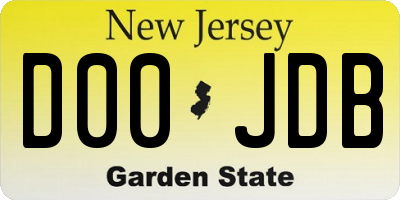 NJ license plate D00JDB
