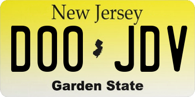 NJ license plate D00JDV
