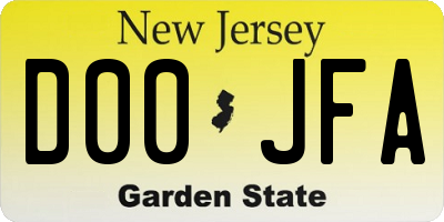 NJ license plate D00JFA