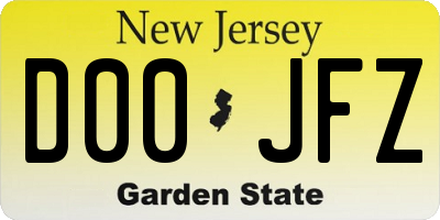 NJ license plate D00JFZ