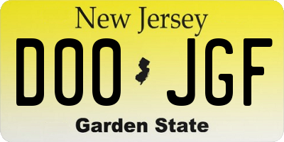 NJ license plate D00JGF