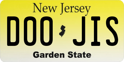 NJ license plate D00JIS