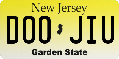 NJ license plate D00JIU