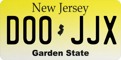NJ license plate D00JJX