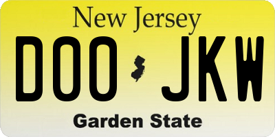 NJ license plate D00JKW