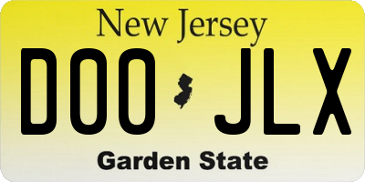 NJ license plate D00JLX