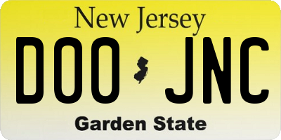 NJ license plate D00JNC