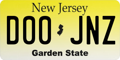 NJ license plate D00JNZ