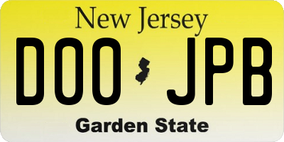NJ license plate D00JPB