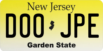 NJ license plate D00JPE