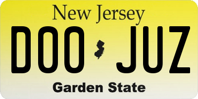 NJ license plate D00JUZ
