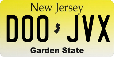 NJ license plate D00JVX