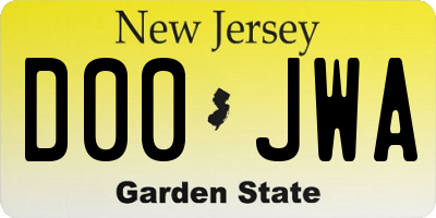 NJ license plate D00JWA