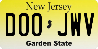 NJ license plate D00JWV