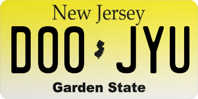 NJ license plate D00JYU