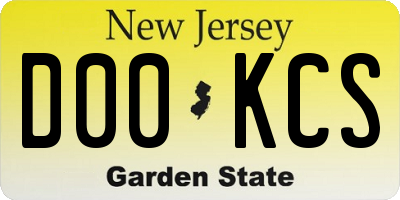 NJ license plate D00KCS