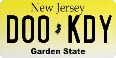 NJ license plate D00KDY